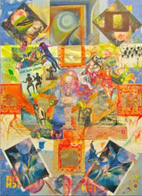 Charger l&#39;image dans la galerie, WOLF Kristina Viera - Anniversaire (tableau, collage et aquarelle / toile) - ART ET MISS