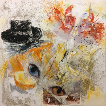 WOLF Kristina Viera - Sourire de chat (tableau, Acrylique et collage / papier) - ART ET MISS