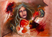 Charger l&#39;image dans la galerie, ZANET Hélène - La mécanique du coeur N 2 (tableau, Acrylique et encre / toile) - ART ET MISS